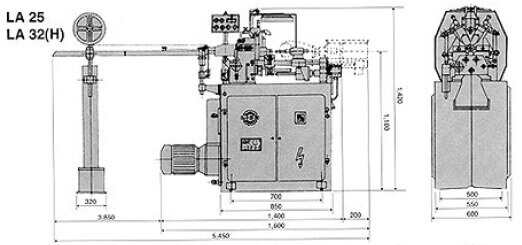Automatic Traub Type Single Spindle (LA-25, LA-32H) - Machine Dimensions